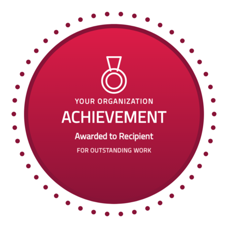 Achievement-beaded-r1 badge template — Rose