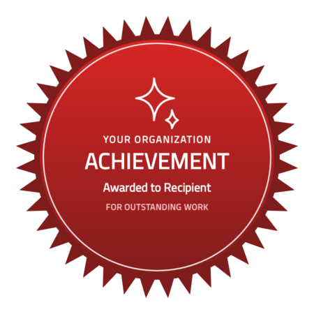 Achievement-gear-edge-r3 badge template — Crimson