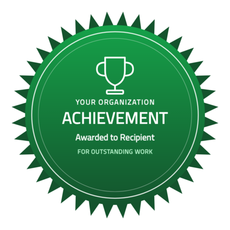 Achievement-laurel badge template — Green