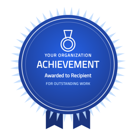 Achievement-medal badge template — Blue