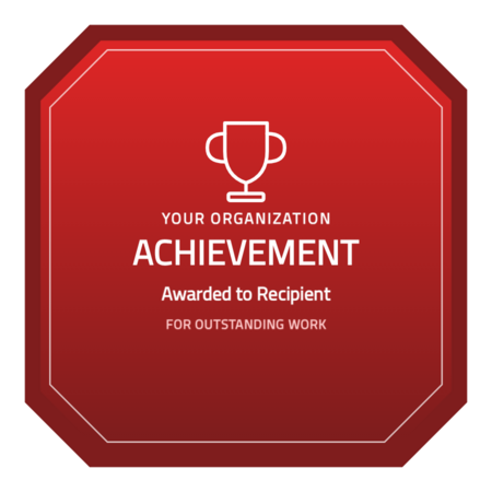 Achievement-octagon-r6 badge template — Crimson