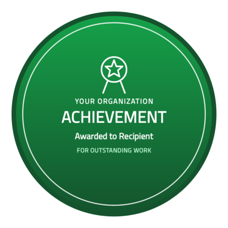 Achievement-ringed-r8 badge template — Green