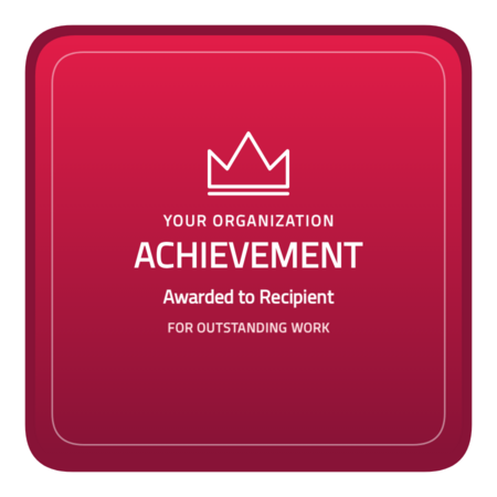 Achievement-rounded-r4 badge template — Rose