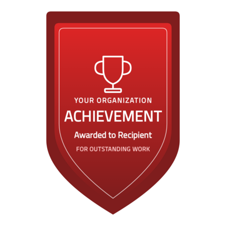 Achievement-shield badge template — Crimson