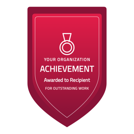 Achievement-shield-r7 badge template — Rose