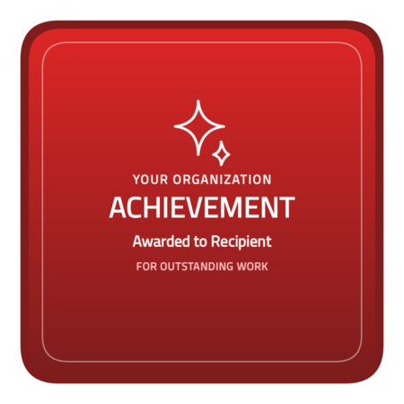 Achievement-square-r9 badge template — Crimson