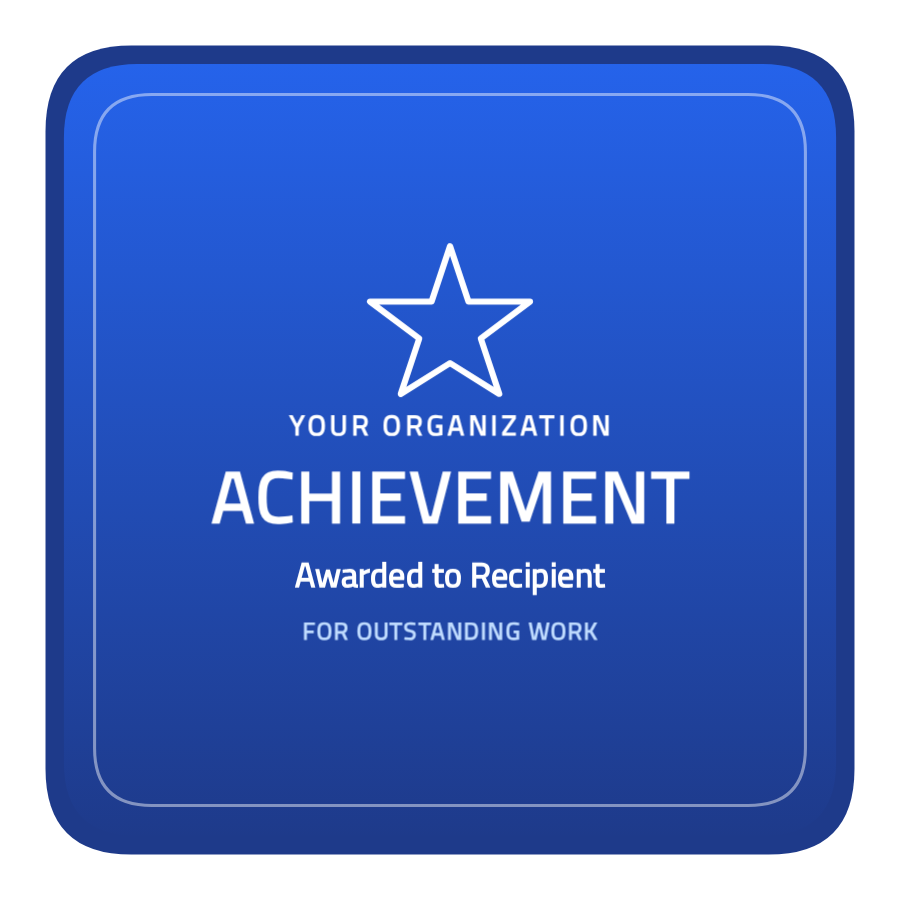 Achievement-star badge template — Blue