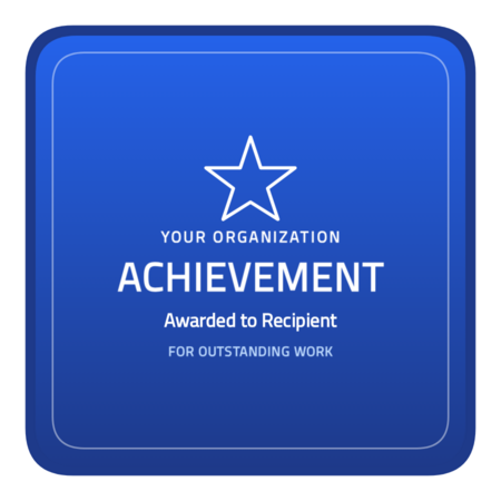 Achievement-star badge template — Blue