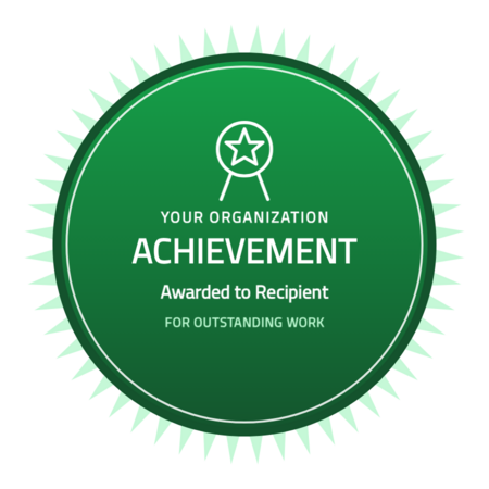 Achievement-sunburst-r2 badge template — Green