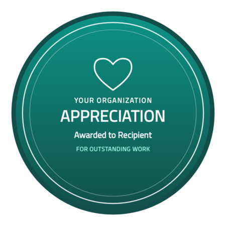 Appreciation-double-ring-r0 badge template — Teal