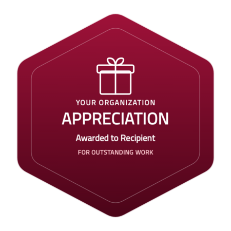 Appreciation-hexagon-r5 badge template — Burgundy