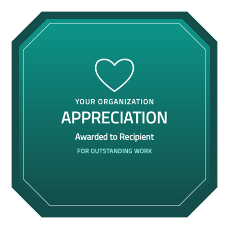 Appreciation-octagon-r6 badge template — Teal