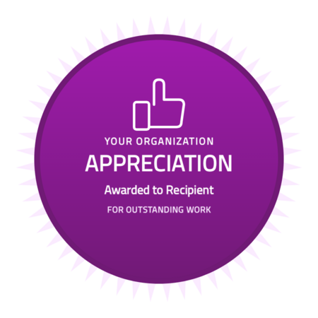 Appreciation-radiant badge template — Fuchsia