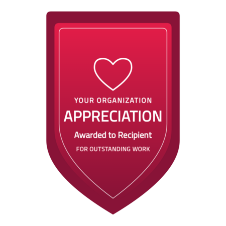 Appreciation-shield badge template — Rose