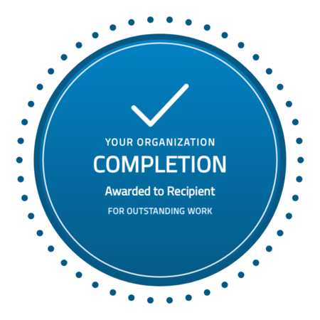 Completion-beaded badge template — Sky
