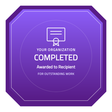 Completion-emblem badge template — Purple