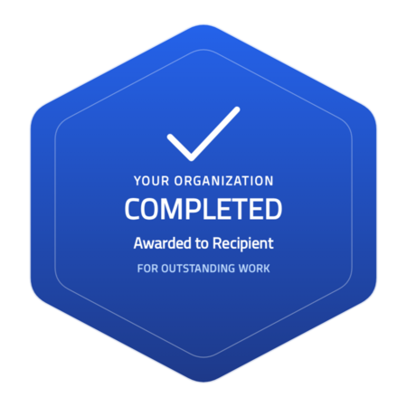 Completion-modern badge template — Blue