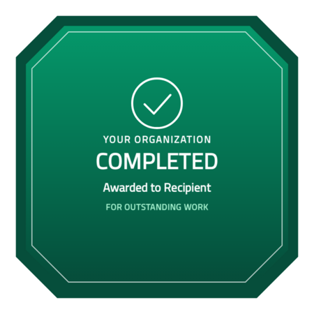 Completion-octagon-r6 badge template — Emerald