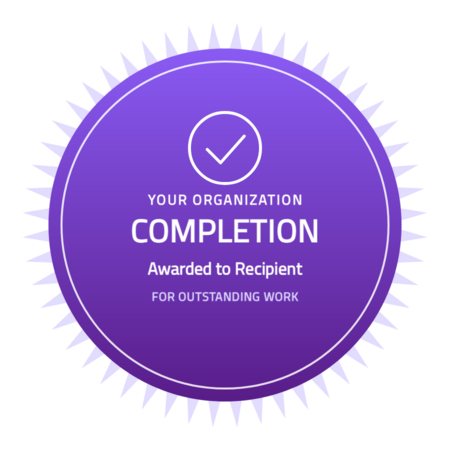 Completion-seal badge template — Purple