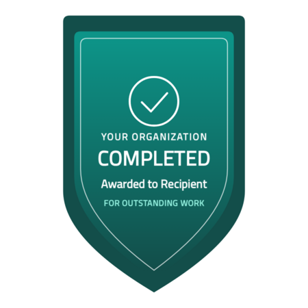 Completion-shield badge template — Teal