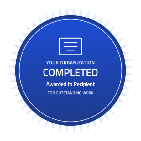 Completion-sunburst-r2 badge template — Cobalt