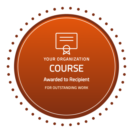 Course-beaded badge template — Orange