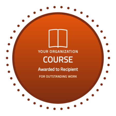 Course-beaded-r1 badge template — Orange