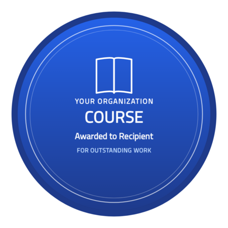Course-book badge template — Blue