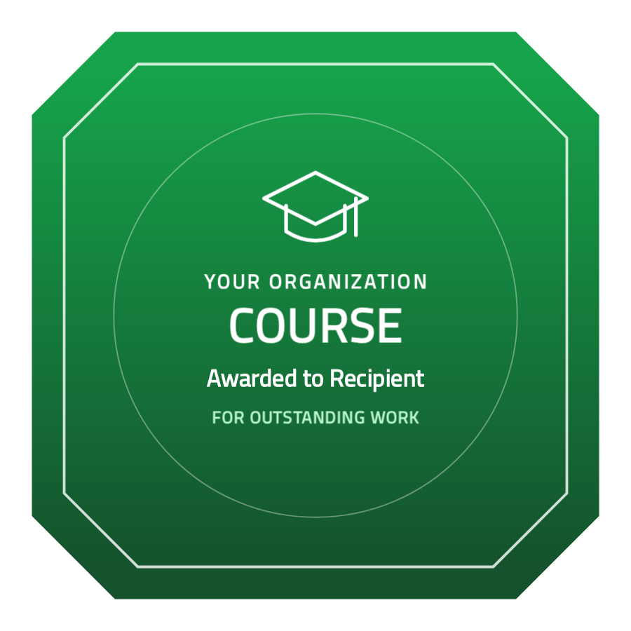 Course-cap badge template — Green