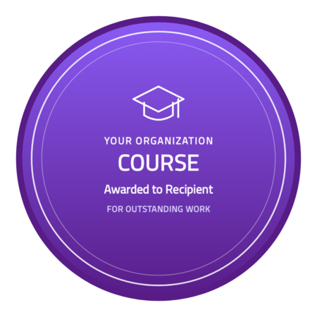 Course-double-ring-r0 badge template — Purple