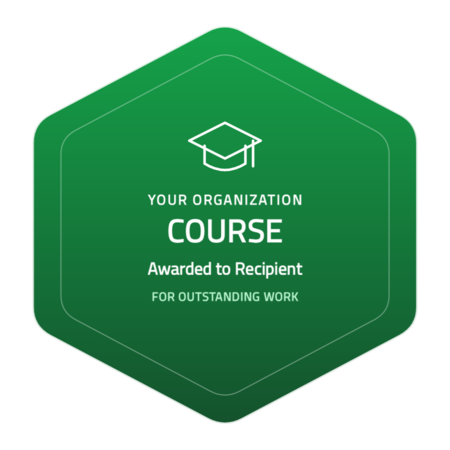 Course-hexagon badge template — Green