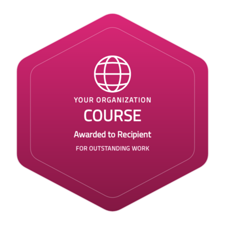 Course-hexagon-r5 badge template — Pink