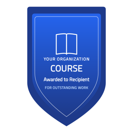 Course-shield badge template — Blue