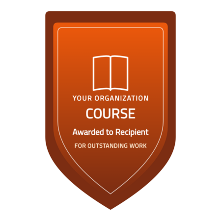 Course-shield-r7 badge template — Orange