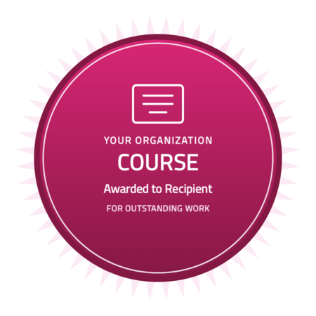 Course-sunburst-r2 badge template — Pink