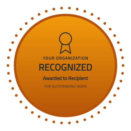 Recognition-beaded-r1 badge template — Amber