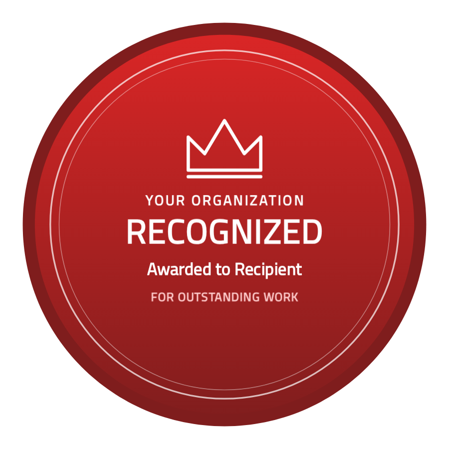 Recognition-crest badge template — Crimson