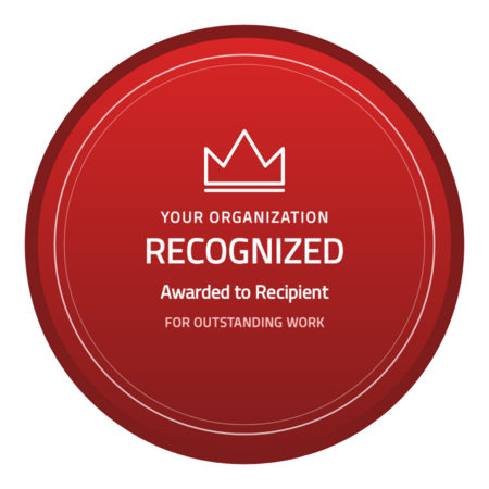 Recognition-crest badge template — Crimson