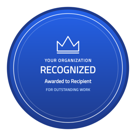 Recognition-double-ring-r0 badge template — Blue