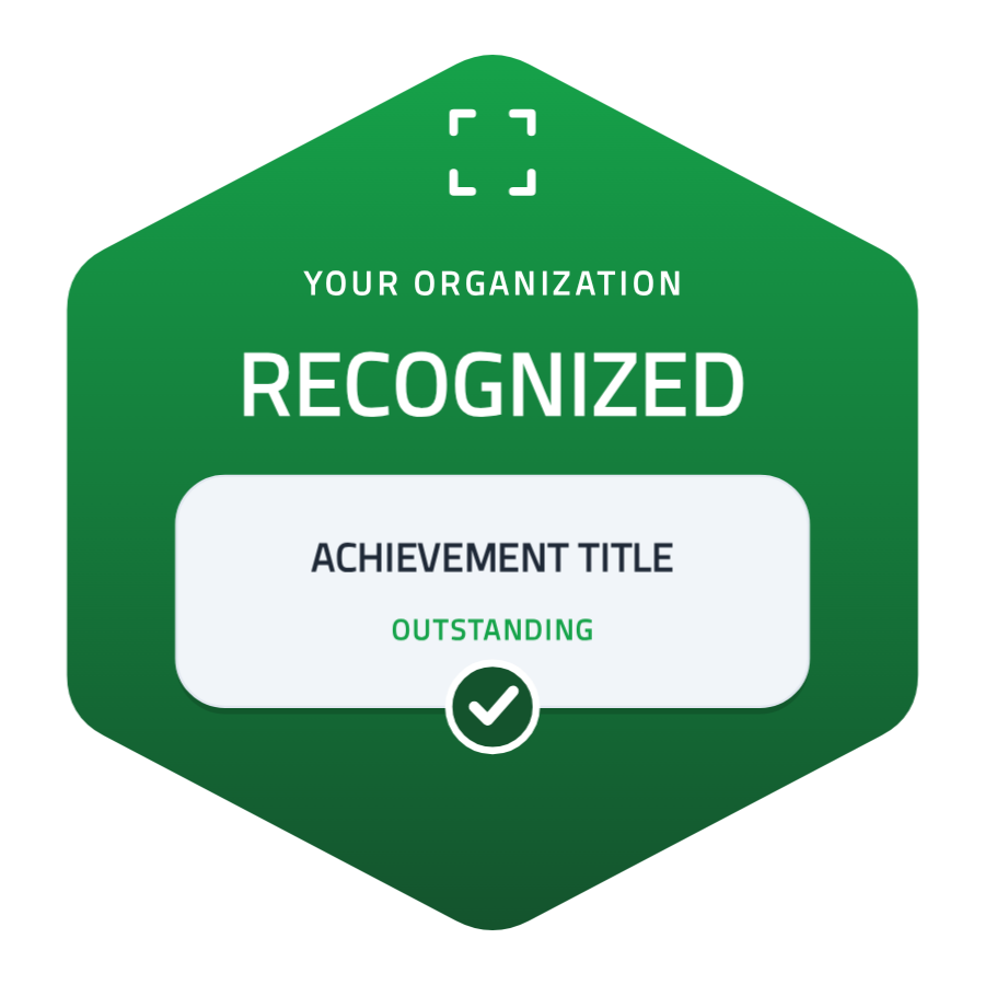 Recognition badge template — Green