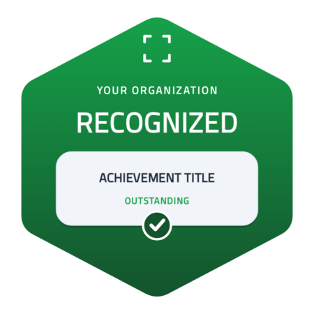 Recognition badge template — Green