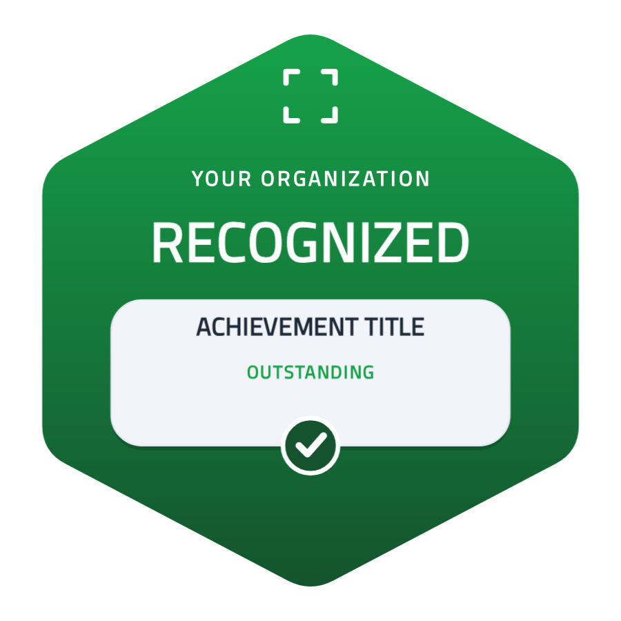 Recognition badge template — Green