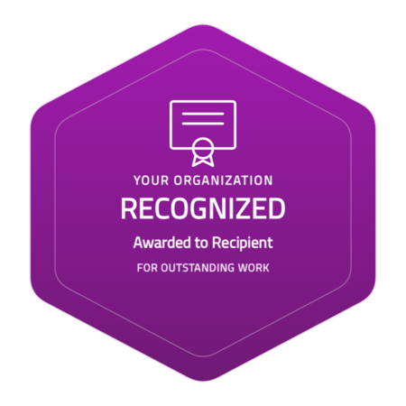 Recognition-hexagon-r5 badge template — Fuchsia