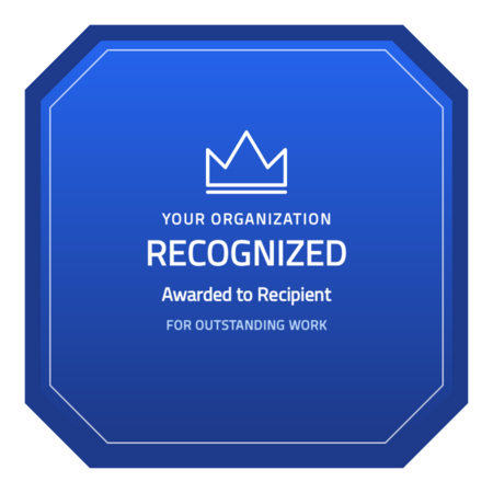 Recognition-octagon-r6 badge template — Blue