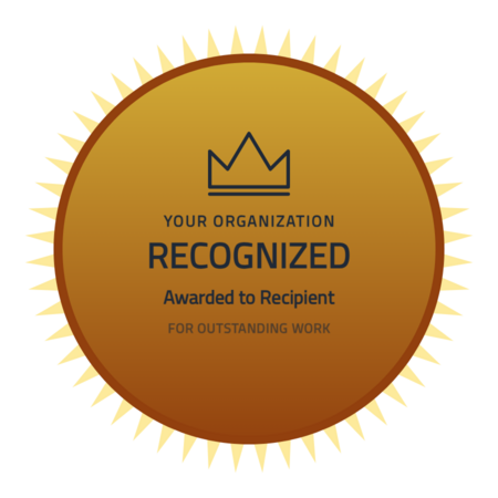 Recognition-radiant badge template — Gold