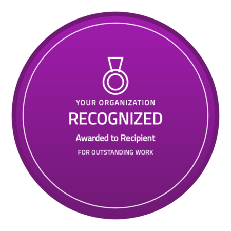 Recognition-ringed-r8 badge template — Fuchsia