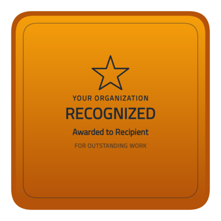 Recognition-rounded-r4 badge template — Amber