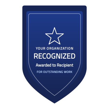 Recognition-shield badge template — Navy