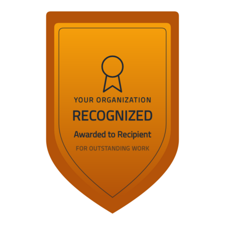 Recognition-shield-r7 badge template — Amber