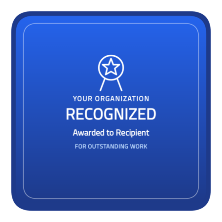 Recognition-square-r9 badge template — Blue